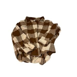 Women’s Old Navy brown plaid flannel
